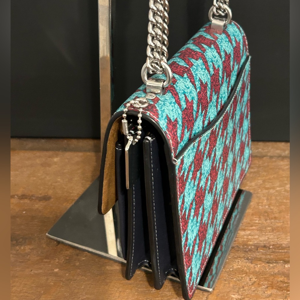 Coach Klare Mini Houndstooth Chain Shoulder Bag - Picture 4 of 9